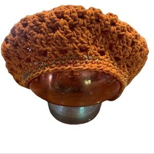 Handmade Granny Stitch Beret Autumn Orange Boho Cottagecore Indie Maker Style